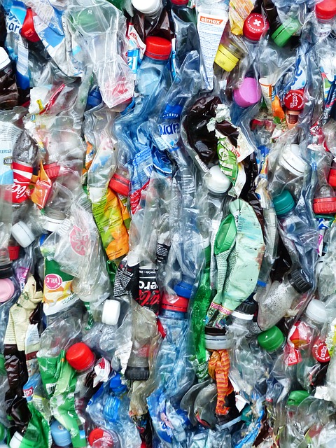 Compacted PET plastic bottles